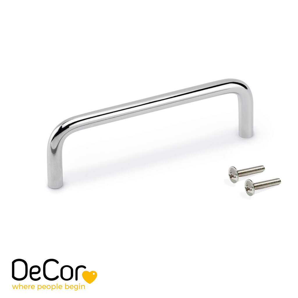 Poignée pour meubles Castellar, L136mm, entraxe 128mm, Acier, Chromé-Primary