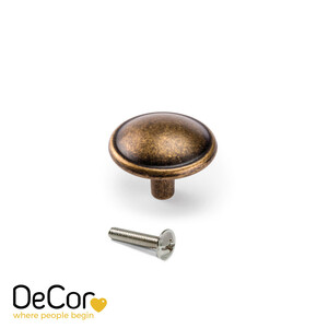 Pomo para mueble Massanassa, diámetro 32mm, Zamak, Bronce foto del producto