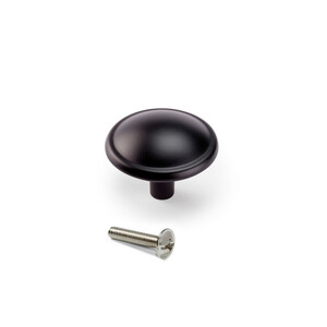 Pomo para mueble Massanassa, diámetro 32mm, Zamak, Pintado negro foto del producto
