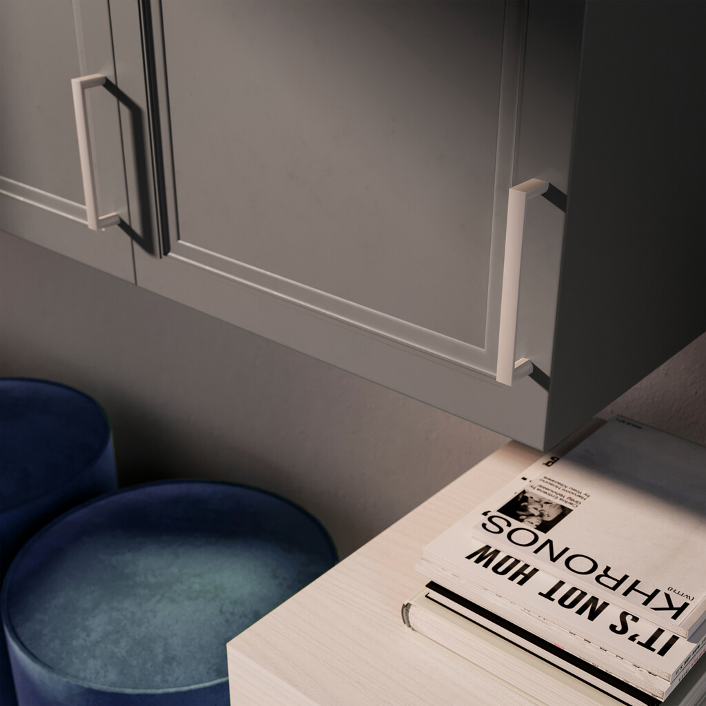 Möbelgriff Aldaia, L135mm, 128mm Achsenabstand, Zamak, Nickel satiniert-2