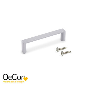Tirador para mueble Aldaia, L103mm, intereje 96mm, Zamak, Pintado aluminio foto del producto
