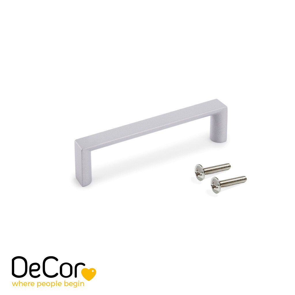 Poignée pour meubles Aldaia, L103mm, entraxe 96mm, Zamak, Peint en aluminium-Primary