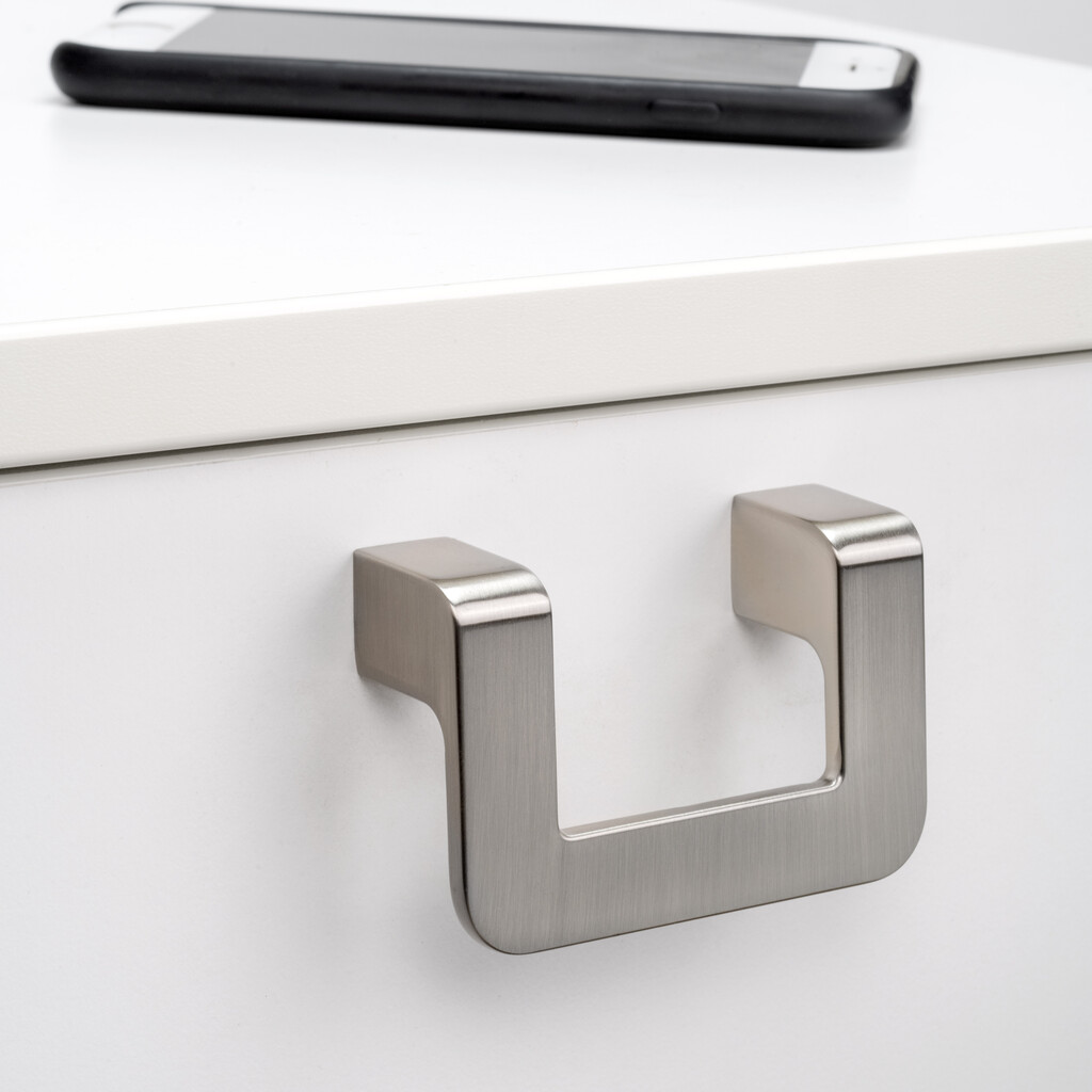 Furniture handle Nagoya, L80mm, 64mm interaxis, Zamak, Satin finished nickel-2