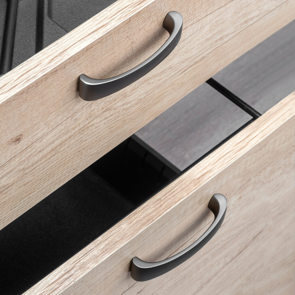 Poignée pour meble Kyoto, L 110 mm, entraxe 96 mm, Titane, Zamak-2