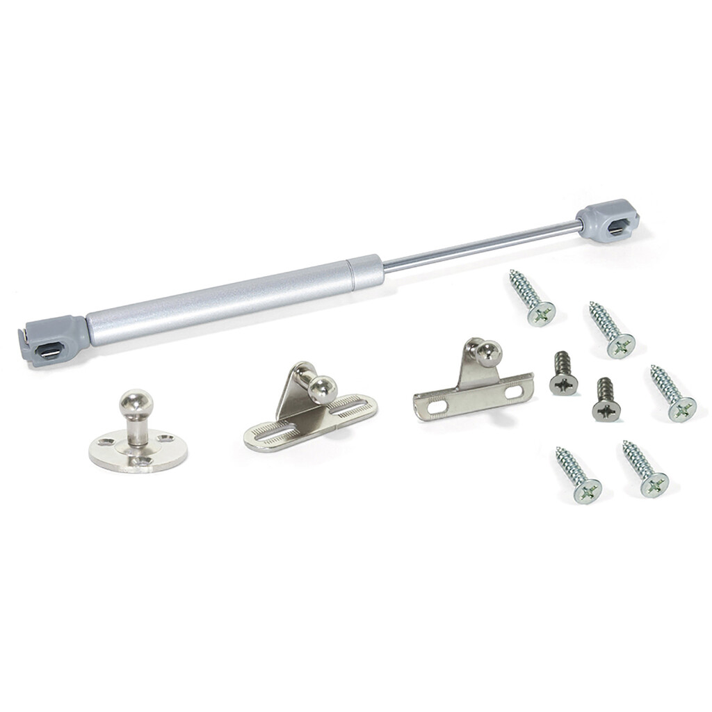 Kit von 10 Kolben H für Klapptür, 11kg, 80mm Lauf, mit Halterungen, Stahl und Kunststoff, Metallic Grau-2