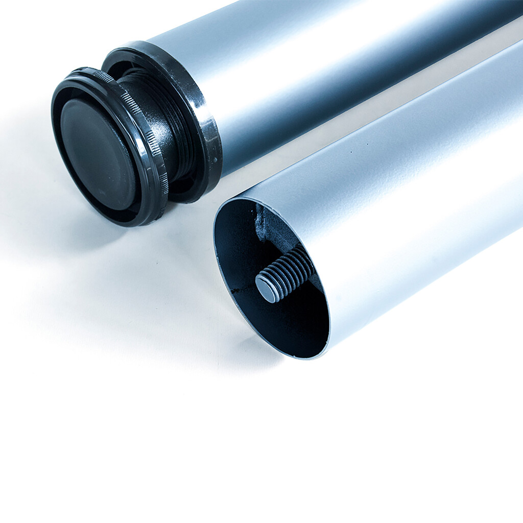 Lot of 4 table legs, diameter 60mm, H 830mm, Steel, Silver painted Aluminium-3