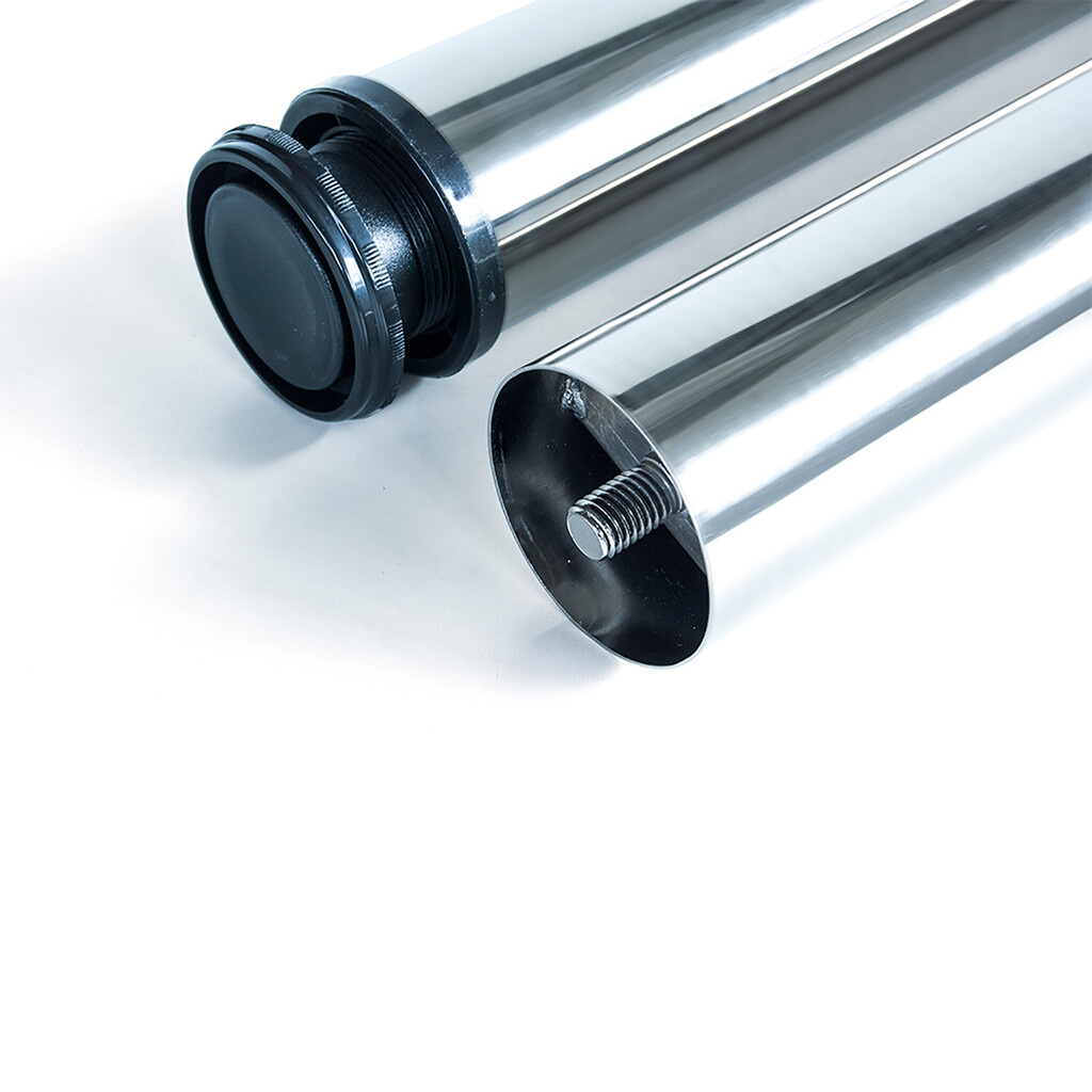 Lot of 4 table legs, diameter 60mm, H 710mm, Steel, Chrome plated-4