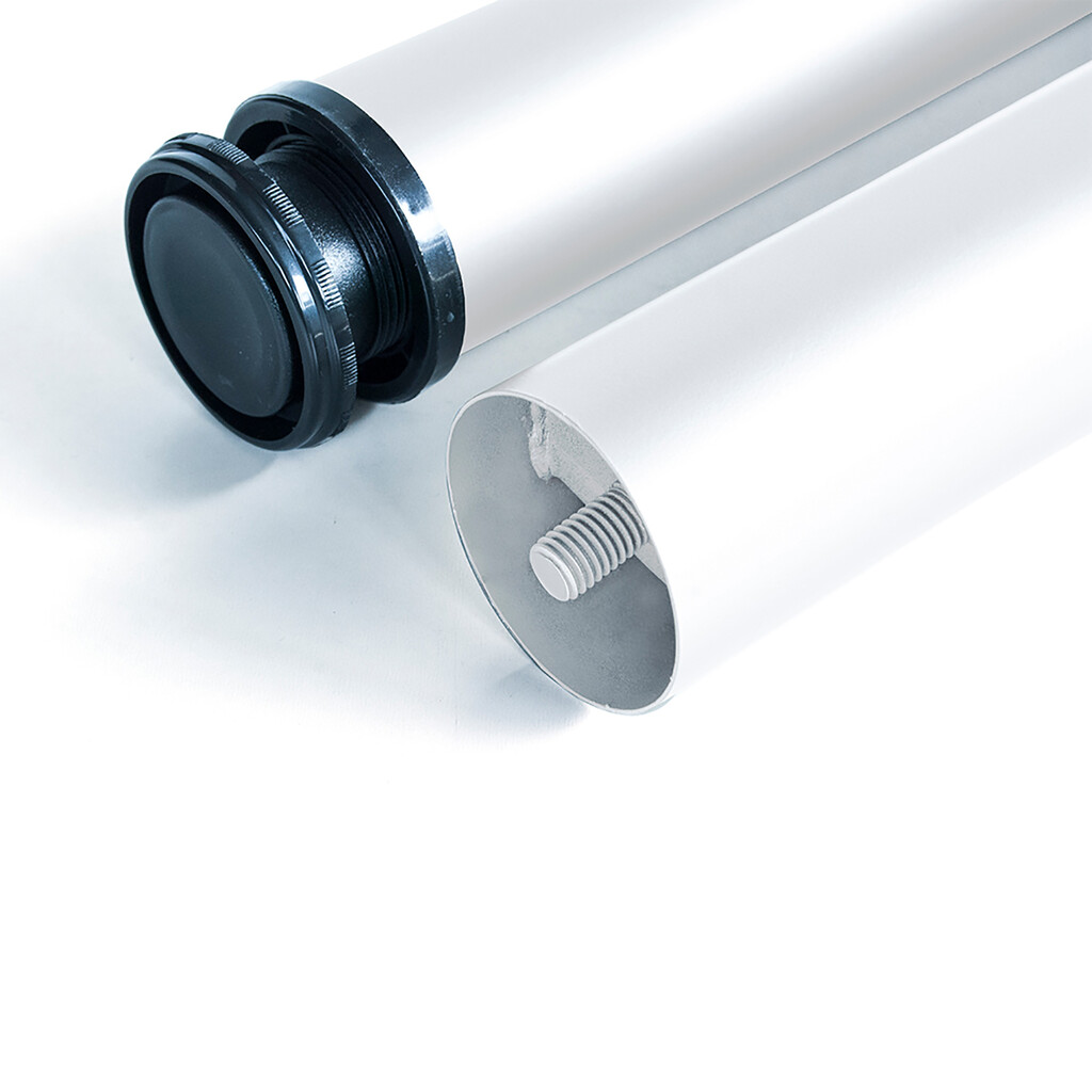 Lot of 4 table legs, diameter 60mm, H 710mm, Steel, White painted-3