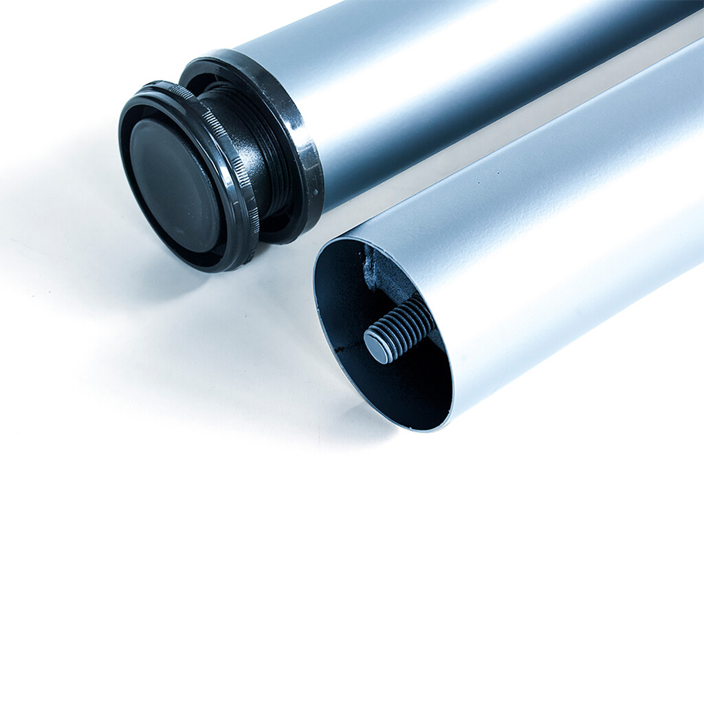 Lot of 4 table legs, diameter 60mm, H 710mm, Steel, Silver painted Aluminium-3