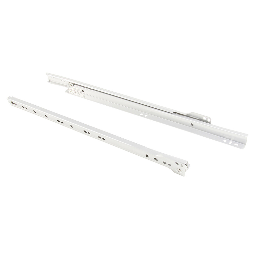 Satz von 5 Schubladenführungen T30, Drop Lock, Länge 500mm, TeilVollauszug, Stahl, Weiß-3