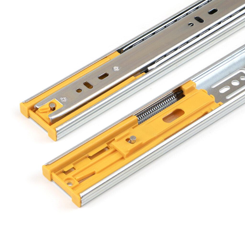 5er Satz Kugelführungen, Höhe 45mm, Tiefe 400mm, Vollauszug, mit Schließautomatik, Verzinkt-6