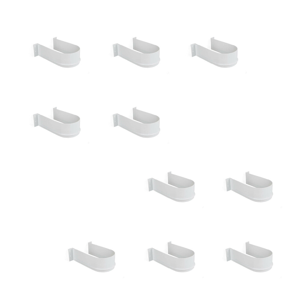 10er Satz Siphonblende für Badeschubladen, gebogen, Kunststoff, Weiß-Primary
