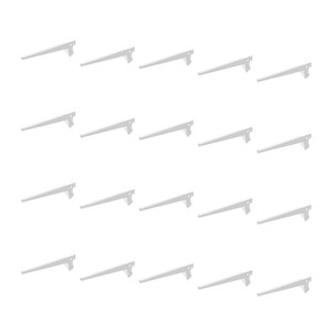 Lote de 20 soportes para estante de madera/cristal, perfil paso 50mm, longitud 400mm, Acero, Blanco foto del producto