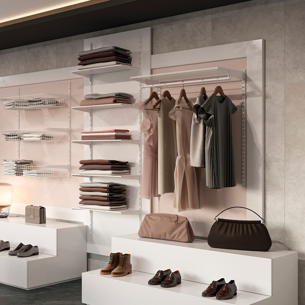 Satz von 20 Holz Jagmet, Profilabstand 32mm, Länge 470mm, Stahl, Weiß-7