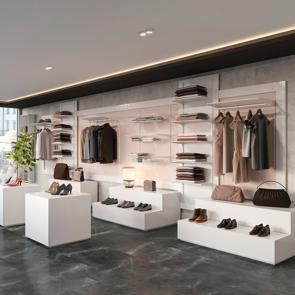 Satz von 20 Holz Jagmet, Profilabstand 32mm, Länge 470mm, Stahl, Weiß-5