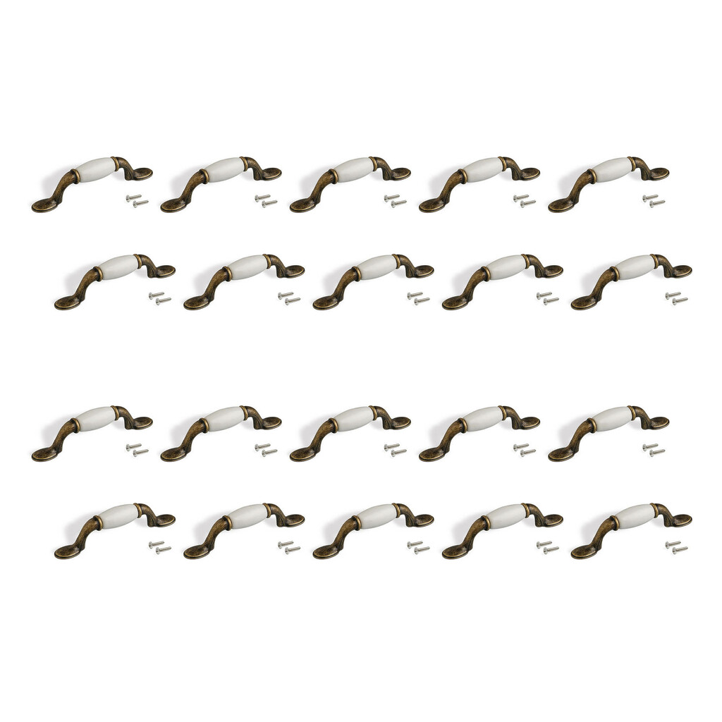 Lot of 20 furniture handles Papua, L127mm, interaxis 76mm, Zamak, bronze-Primary