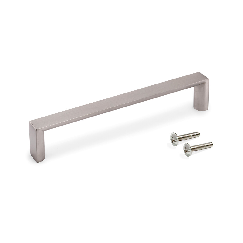 Lot von 25 Möbelgriffe Aldaia, L135mm, 128mm Achsenabstand, Zamak, Nickel satiniert-2