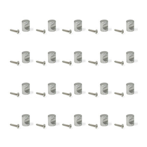 Lot of 20 furniture knobs Panama, diameter 20mm, Zamak, Satin finished nickel product photo