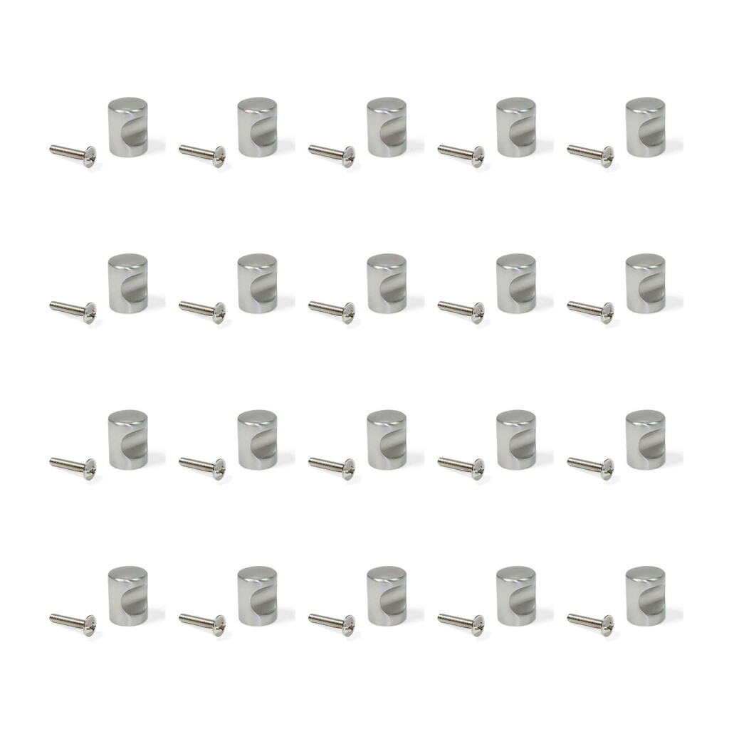 Lot of 20 furniture knobs Panama, diameter 20mm, Zamak, Satin finished nickel-Primary