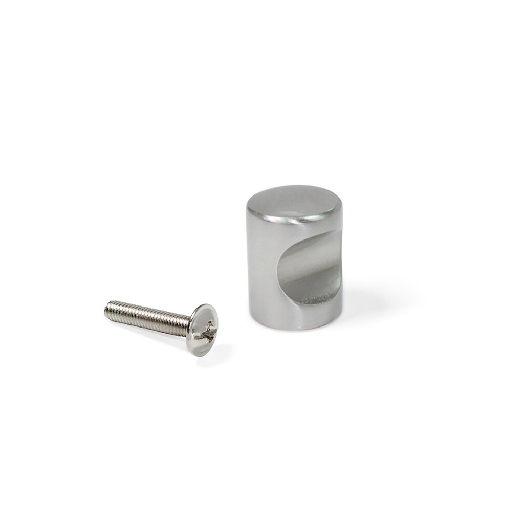 Lot of 20 furniture knobs Panama, diameter 20mm, Zamak, Satin finished nickel-2