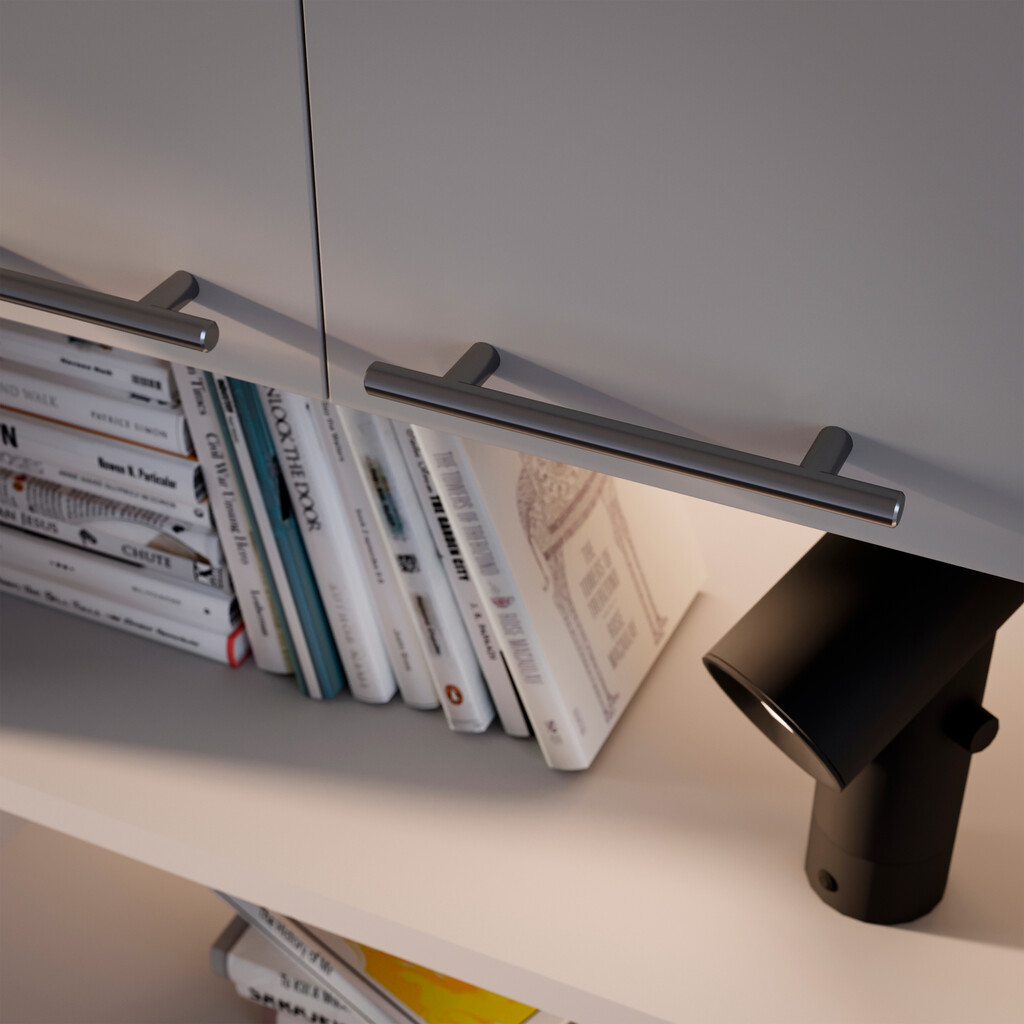 Lot von 10 Möbelgriffe Orlando, L188mm, 128mm Achsenabstand, Stahl, Nickel satiniert-6