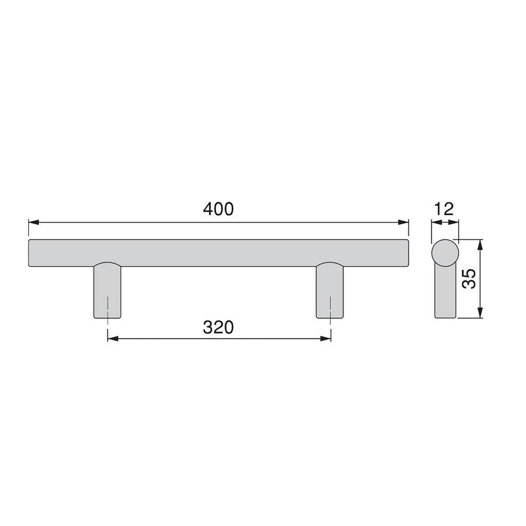 Lot von 10 Möbelgriffe Orlando, L400mm, 320mm Achsenabstand, Stahl, Nickel satiniert-1