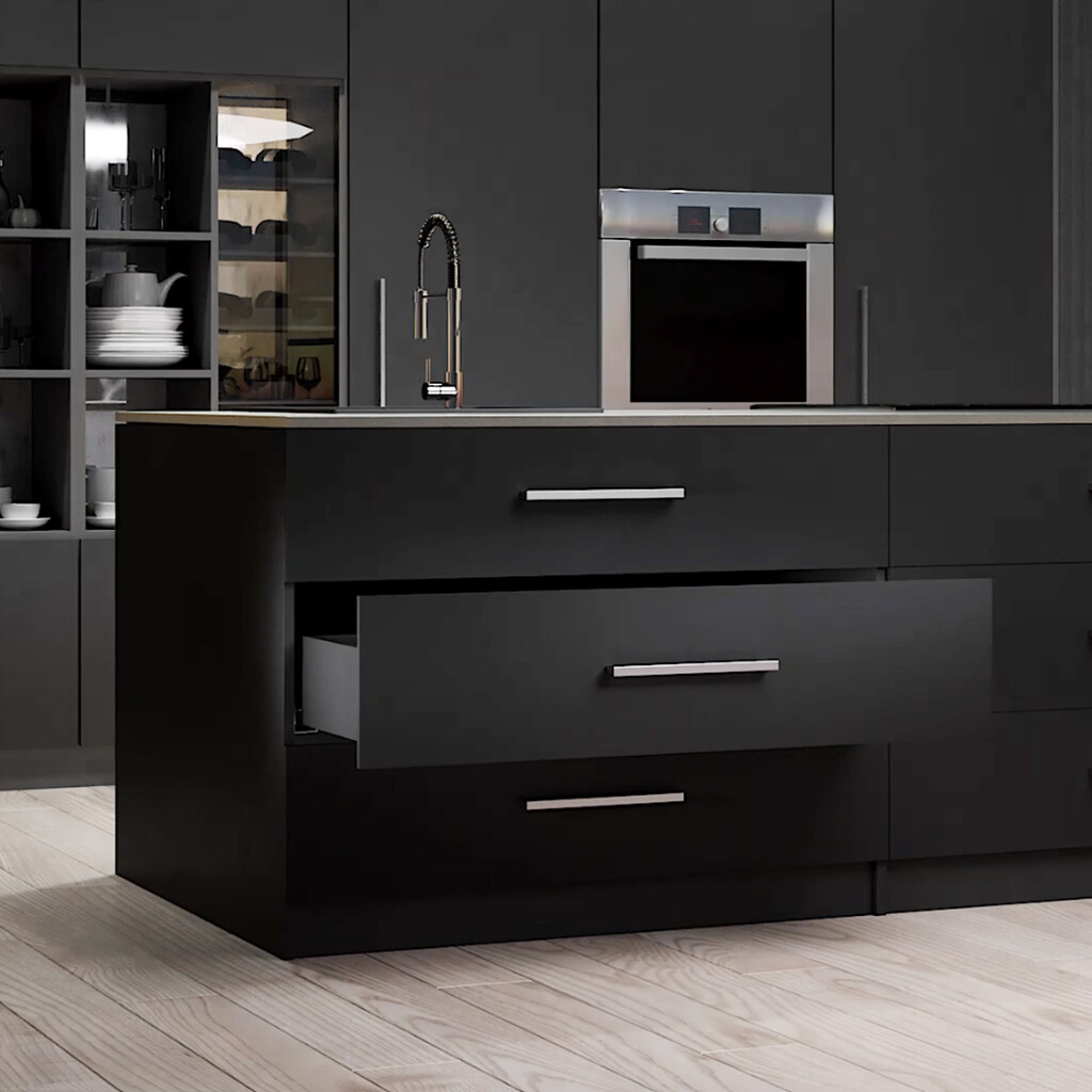 Kit of Vertex drawer for kitchen or bathroom height 93mm with 3D regulation, boards included, module 600mm, Anthracite Grey-7