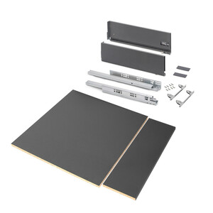 Kit of Vertex drawer for kitchen or bathroom height 178mm with 3D regulation, boards included, module 600mm, Anthracite Grey product photo