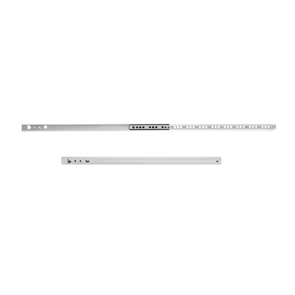 Juego de guías de altura 17mm para cajones, longitud 214mm, Acero, Cincado-Primary