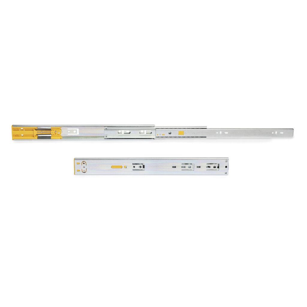Satz kugelgelagerter Korpusschieneen für Schubladen mit Vollauszug, Push und Schließautomatik, Höhe 45mm, Länge 400mm, Stahl, Verzinkt-Primary