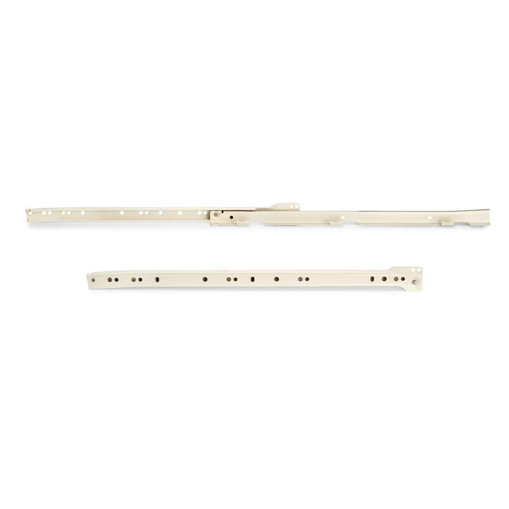 Coulisses T30M, montage de tiroir avec machine, longueur 450mm, C - GAUCHE, Acier, Peint en blanc-Primary