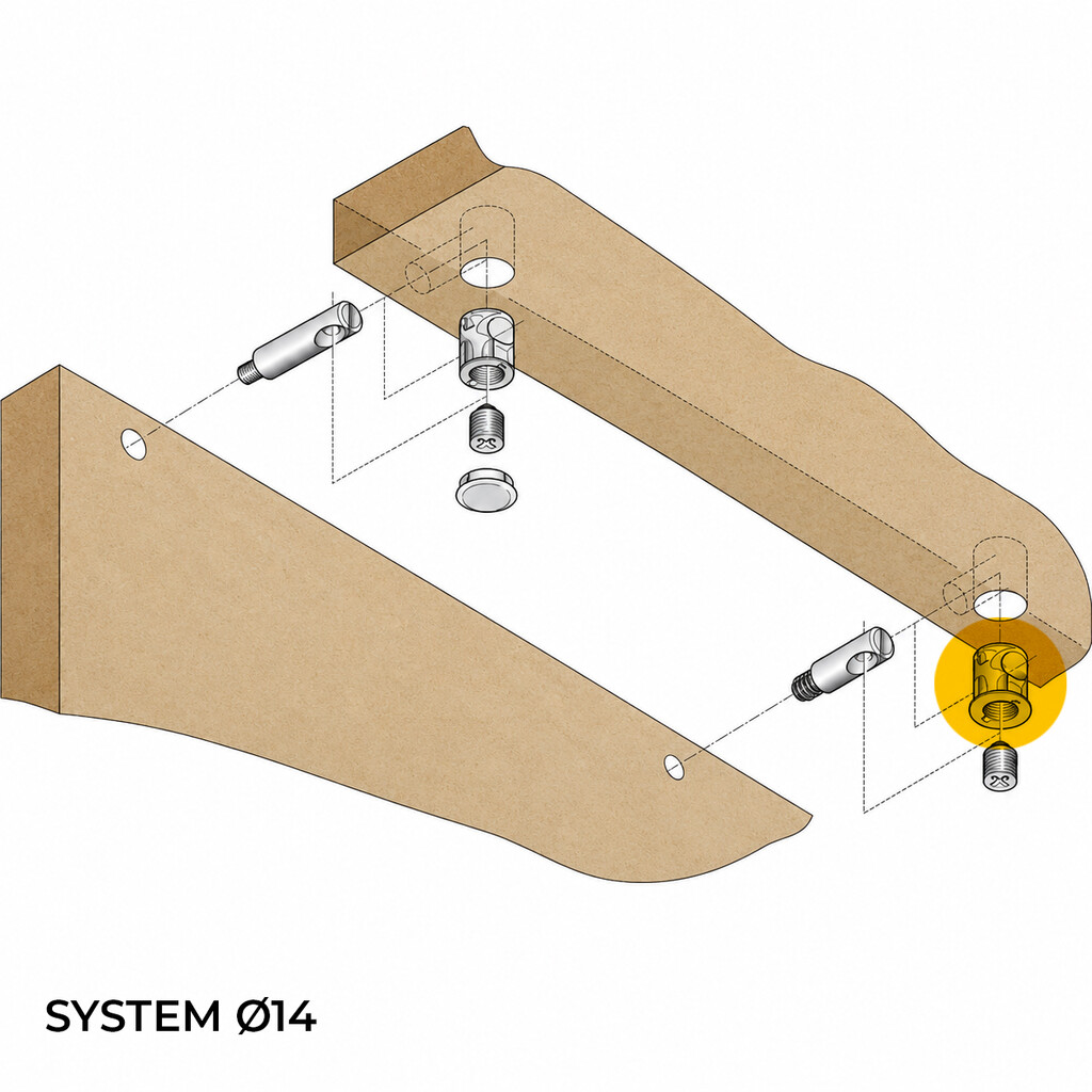 Émbolo con anillo para enganche System 14, 18, Zamak, Cincado-2