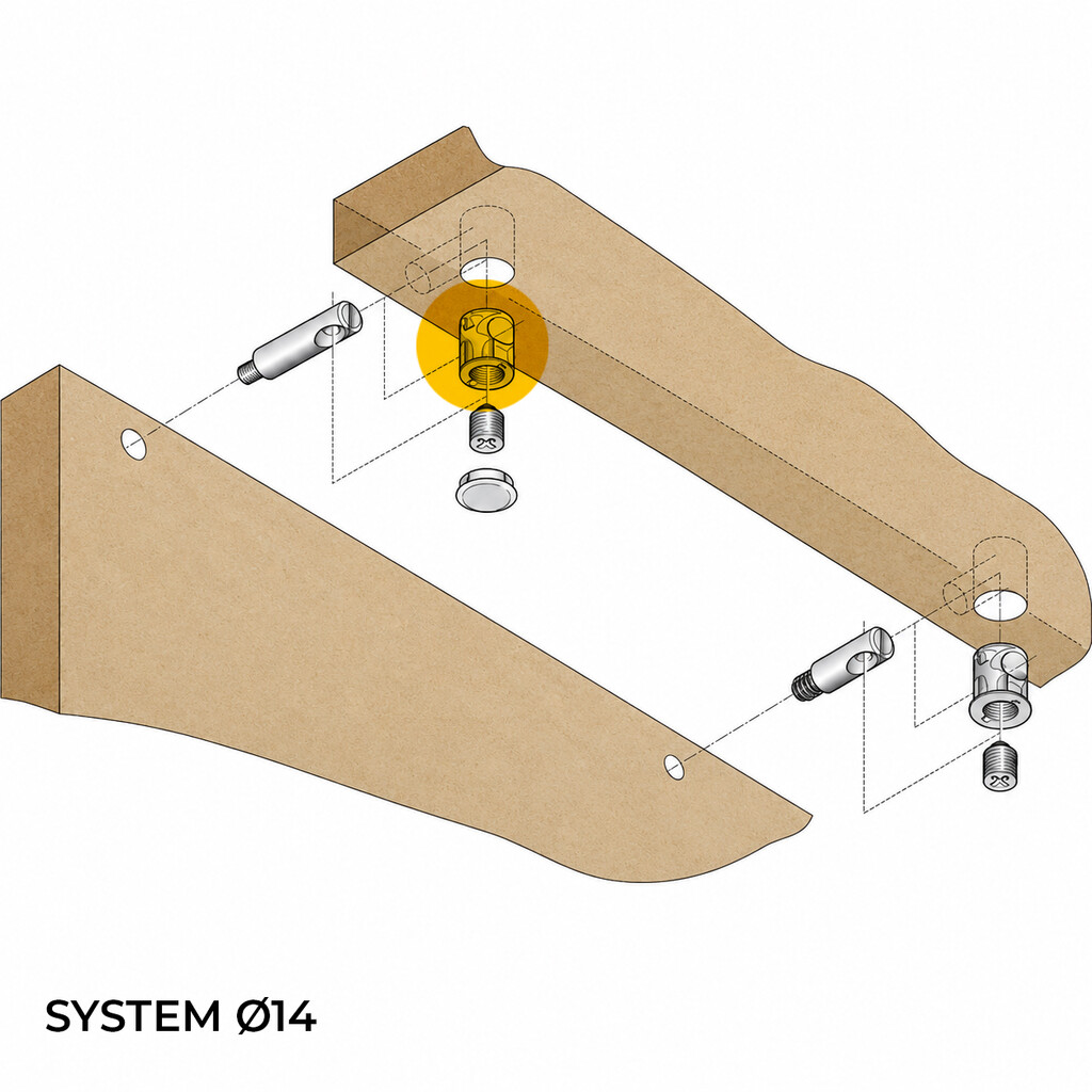 Émbolo para enganche System 14, 18, Zamak, Cincado-2