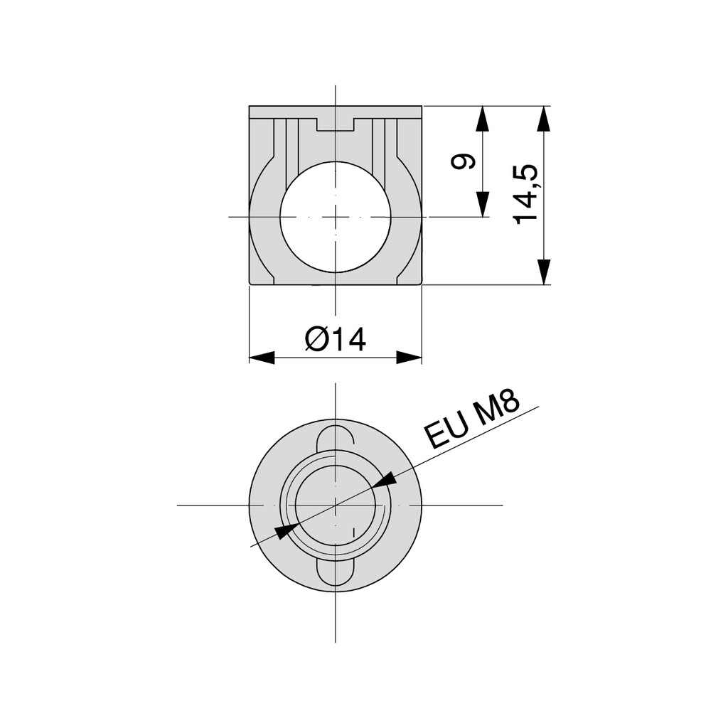 Housing for fitting System 14, 18, Zamak, Zinc plated-1