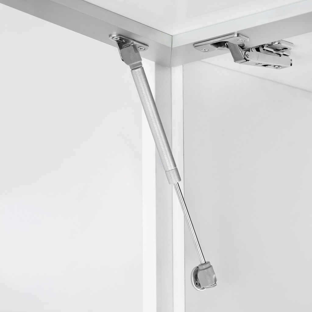 Pistón para puertas elevables H, 11kg, recorrido 100mm, Acero y Plástico, Gris metalizado-2