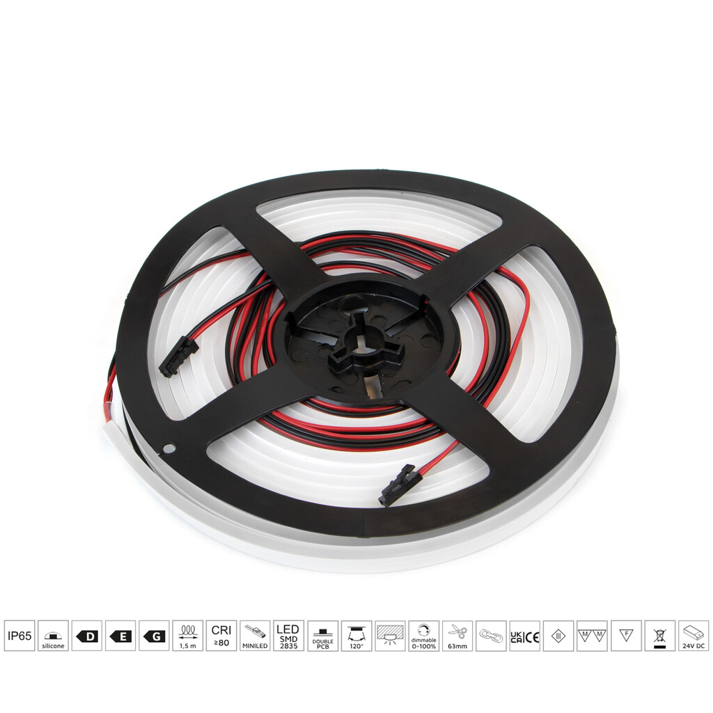 Ruban LED 4x11 Neonlynx V 7,6W/m IP65 (24V DC), longueur 3.024mm, Lumière blanche naturelle 4.000K, Plastique-15