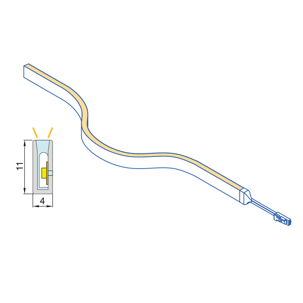 LED-strip 4x11 Neonlynx V 7,6W/m IP65 (24V DC), lengte 5.040mm, Natuurlijk wit licht 4.000K, Plastic-3