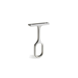 Zentrale Halterung f&uuml;r Schrankstange 60026, Grau metallic, Zamak Produktfoto