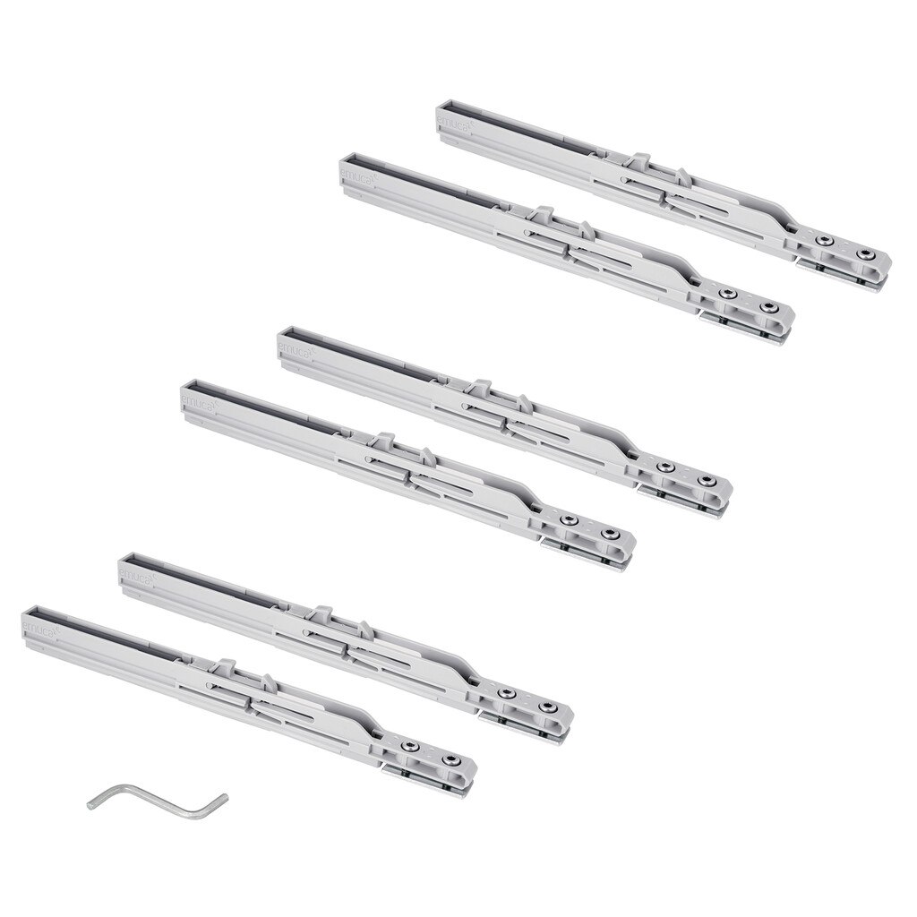 Kit of Cabinet brakes pair kit with soft closing latches slowmove Space, 3 doors, 85kg, Plastic and Aluminium-Primary