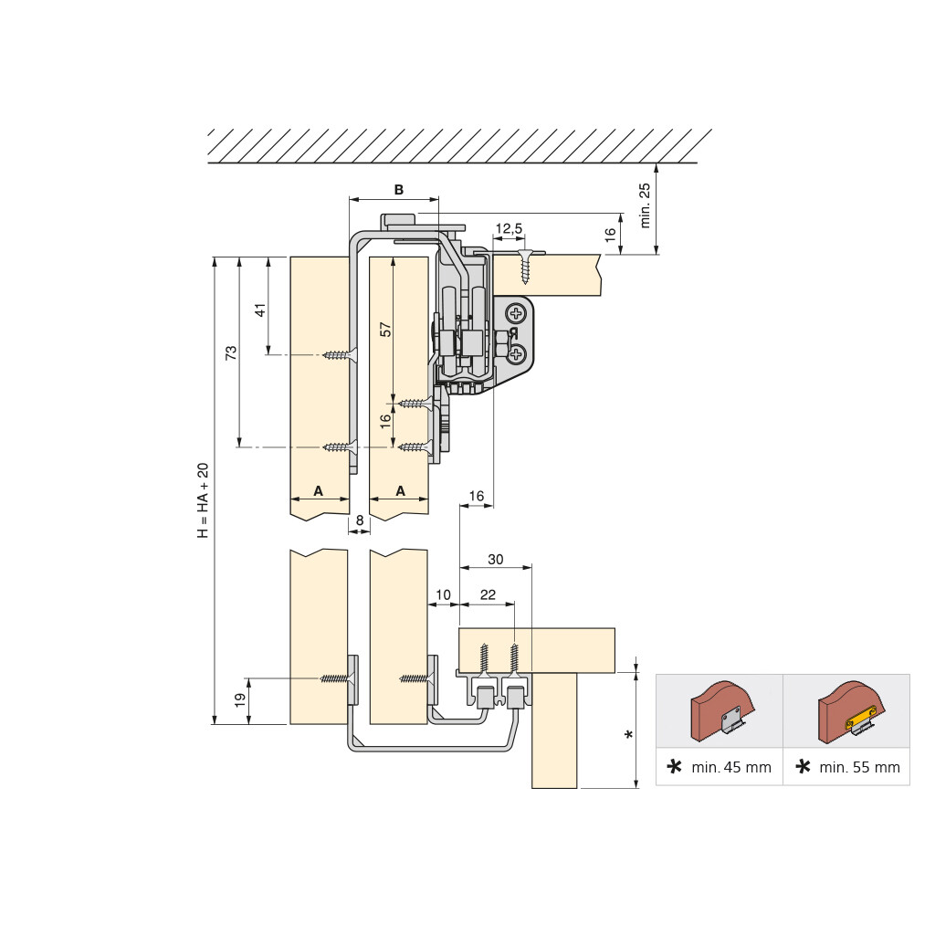 Set aus Neco Wagen set für obere und untere Schiene OHNE Einstellung für Schiebetüren, Dicke 21mm, 3 Türen-1
