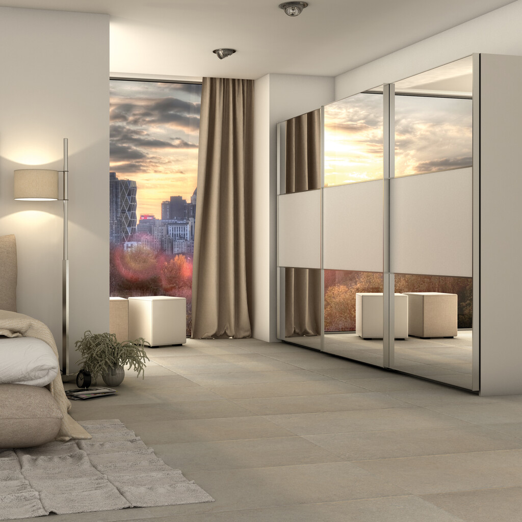 Set aus Space Ober- und Unterwagenset, Innentür LINKS, 3-türiger Schrank, Stahl und Kunststoff und Aluminium-3