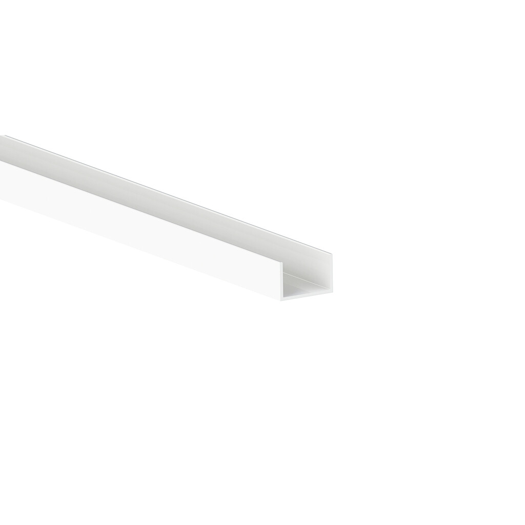 Perfis U Placard U19x14, 2,35 m, Pintado branco, Alumínio-Primary