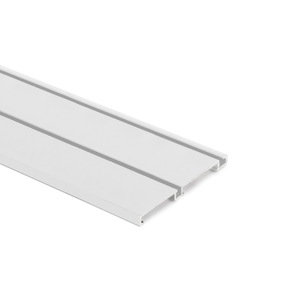 Untere Laufschiene Placard Clip für Schiebetürsysteme, Länge 2.35m, Aluminium, Weiß-Primary