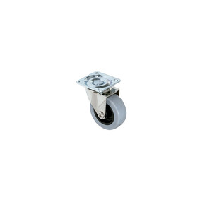 Slip castors grey-black with mounting plate, without brake, diameter 75mm, Steel and Plastic, Plastic grey product photo