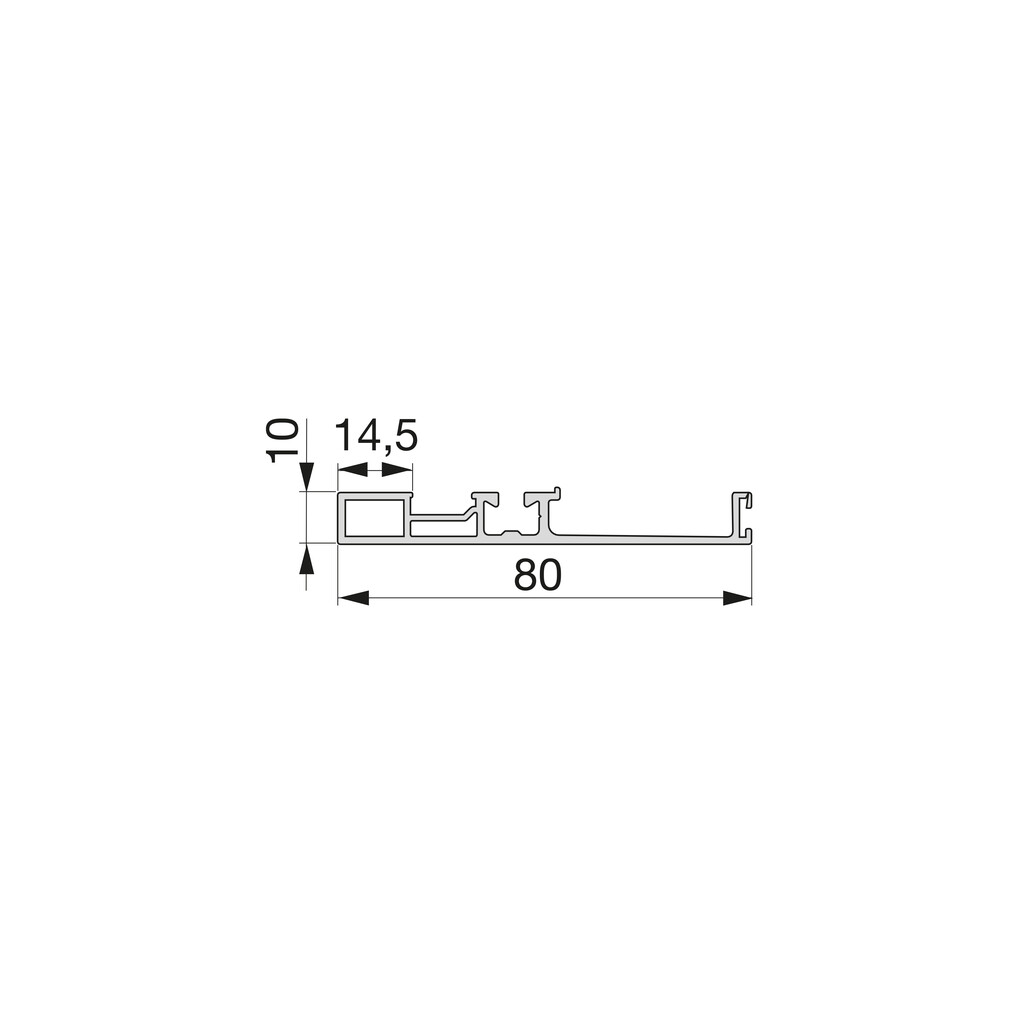 Free profiles, 2,6 m, Matt anodized, Aluminium-1