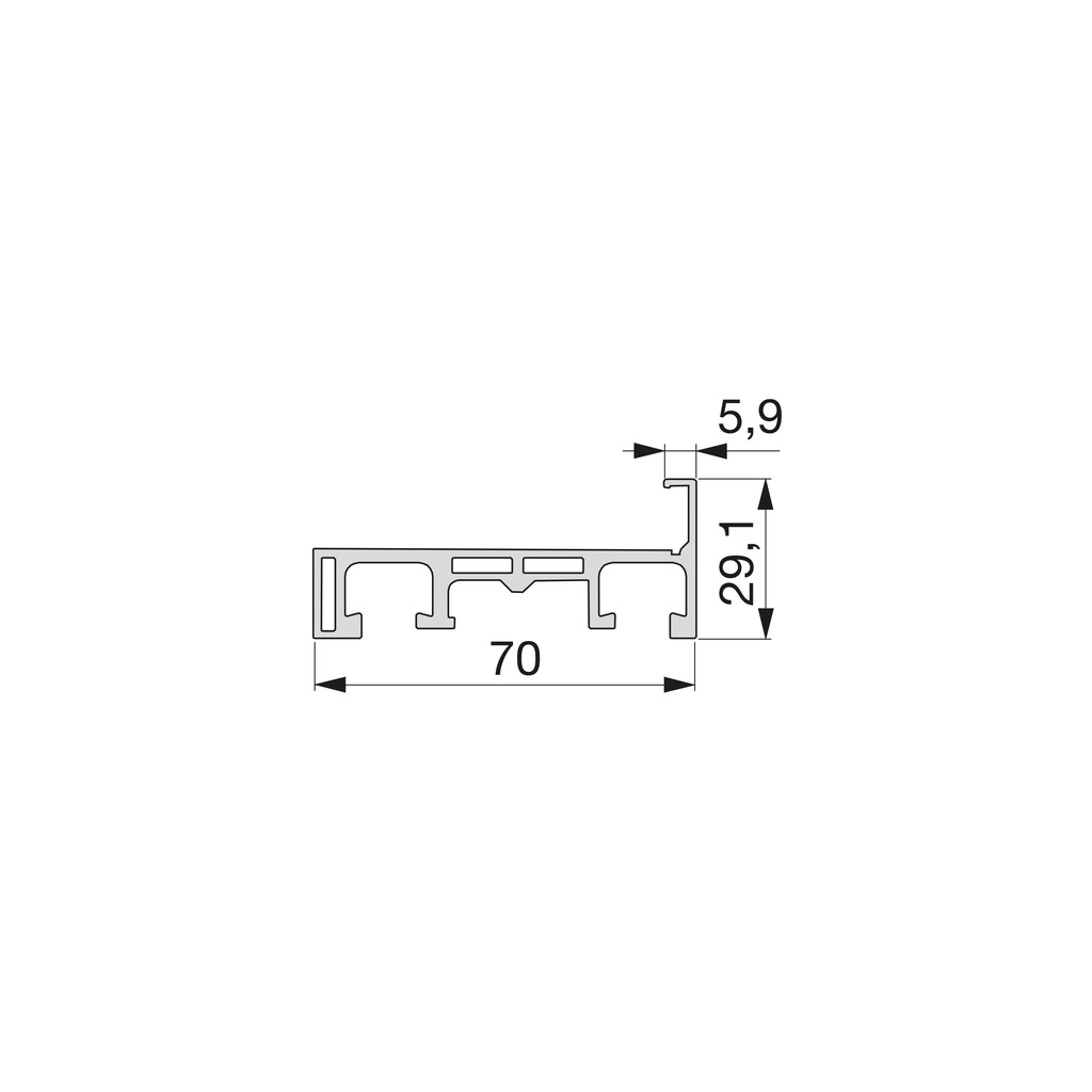 Profils Free, 2,35 m, Anodisé mat, Aluminium-1