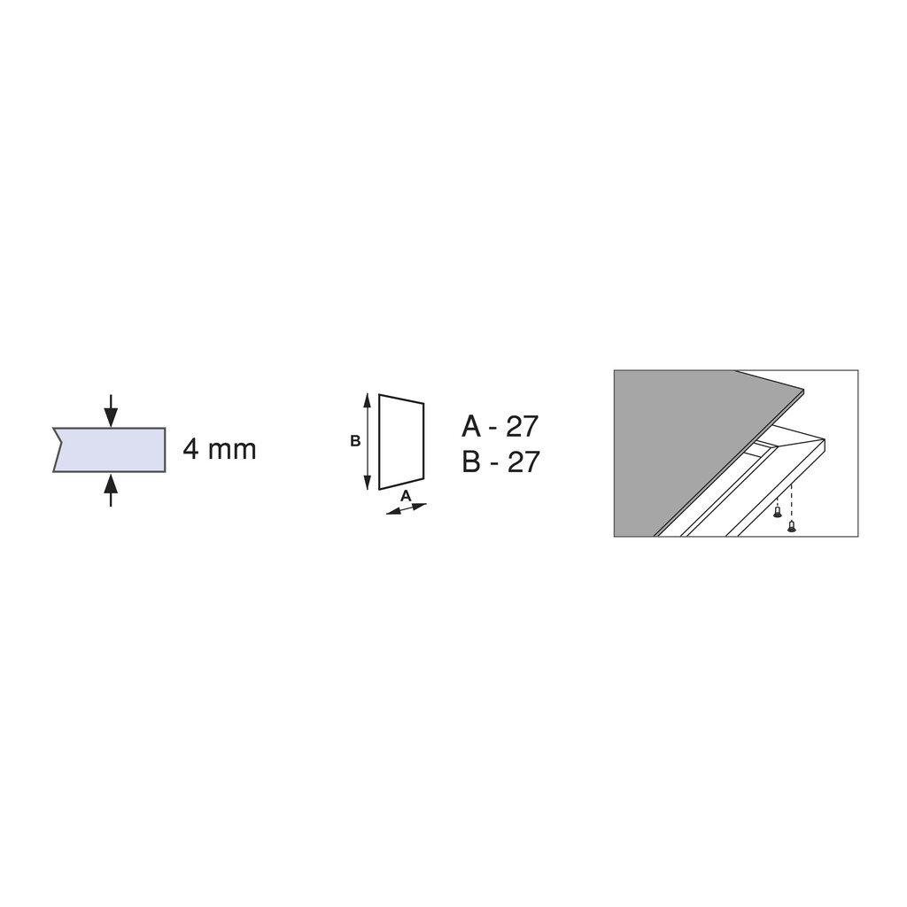 Profil für die Herstellung von Schranktüren Plus 7, 2,35 m, Matt eloxiert, Aluminium-2