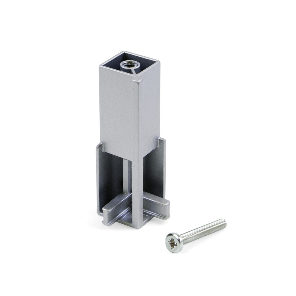 Support angulaire pour barre d'armoire Luxe, Zamak, Peint en aluminium-Primary