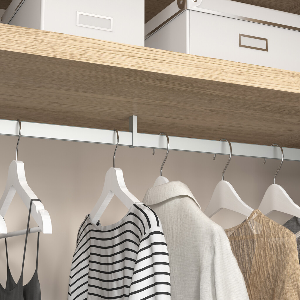 Support central pour barre d'armoire Luxe, Zamak, Peint en aluminium-3