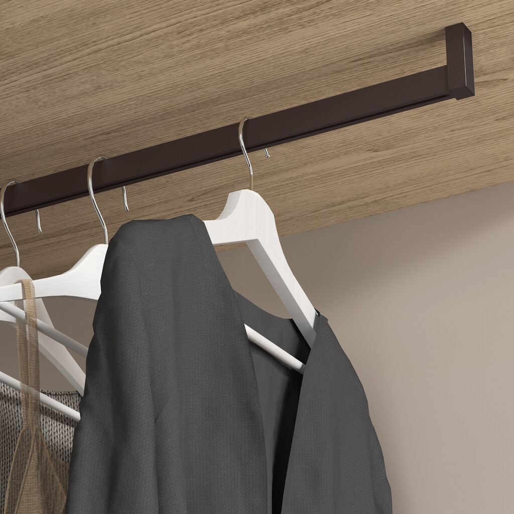 Support pour barre d'armoire Luxe, Gauche, Plastique moka, Plastique-3